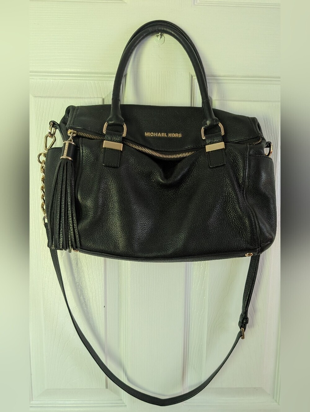Michael Kors Weston Bag In Black Pebbled Leather